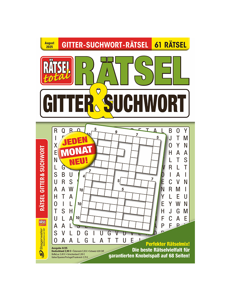 Rätsel total Gitter und Suchwort 8/25