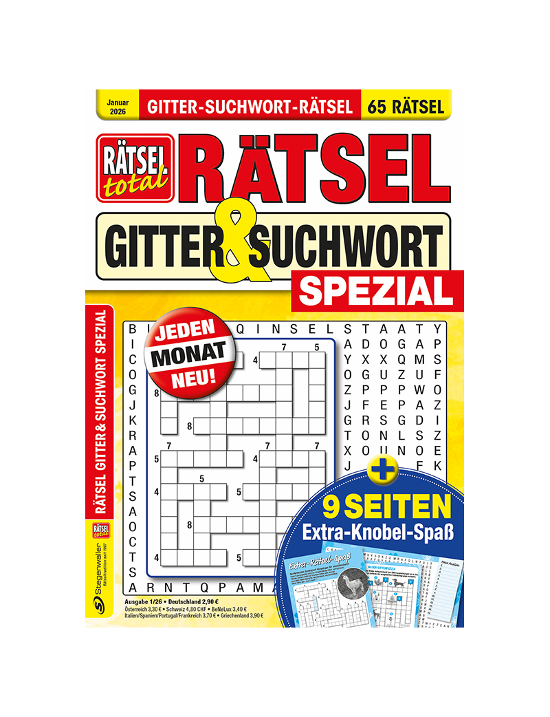 Rätsel total Gitter und Suchwort Spezial 1/26