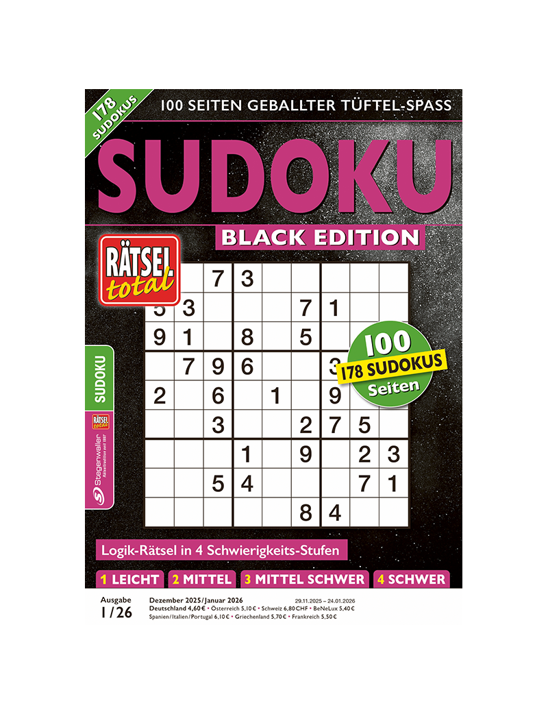 Rätsel total SUDOKU BLACK EDITION 1/26
