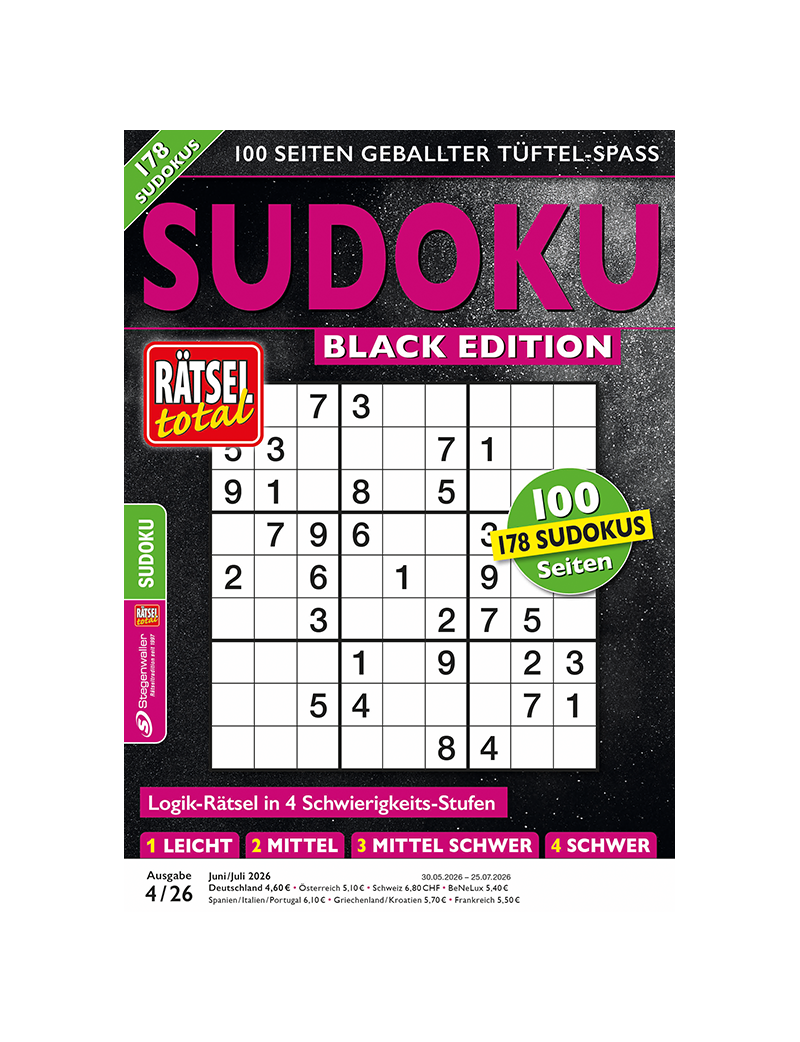 Rätsel total SUDOKU BLACK EDITION 4/26