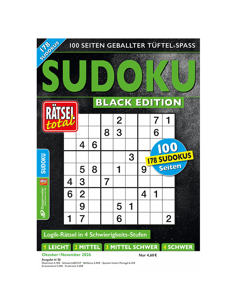 Rätsel total SUDOKU BLACK EDITION 6/26