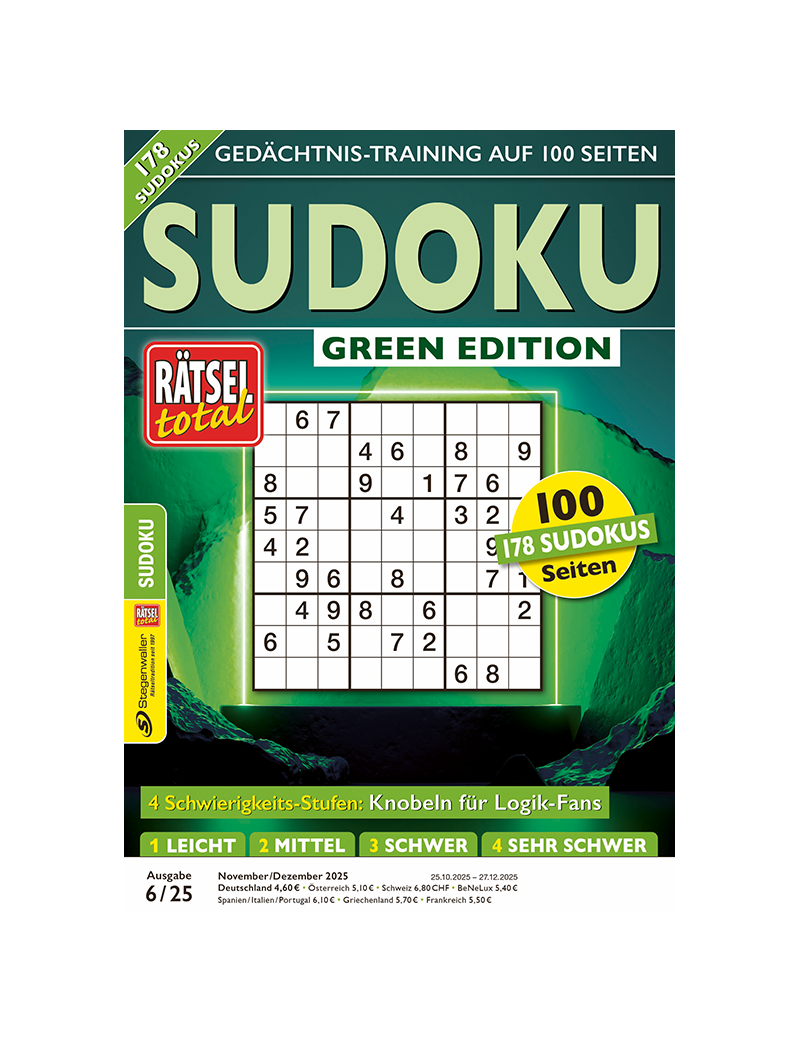 Rätsel total Sudoku Green Edition 6/25