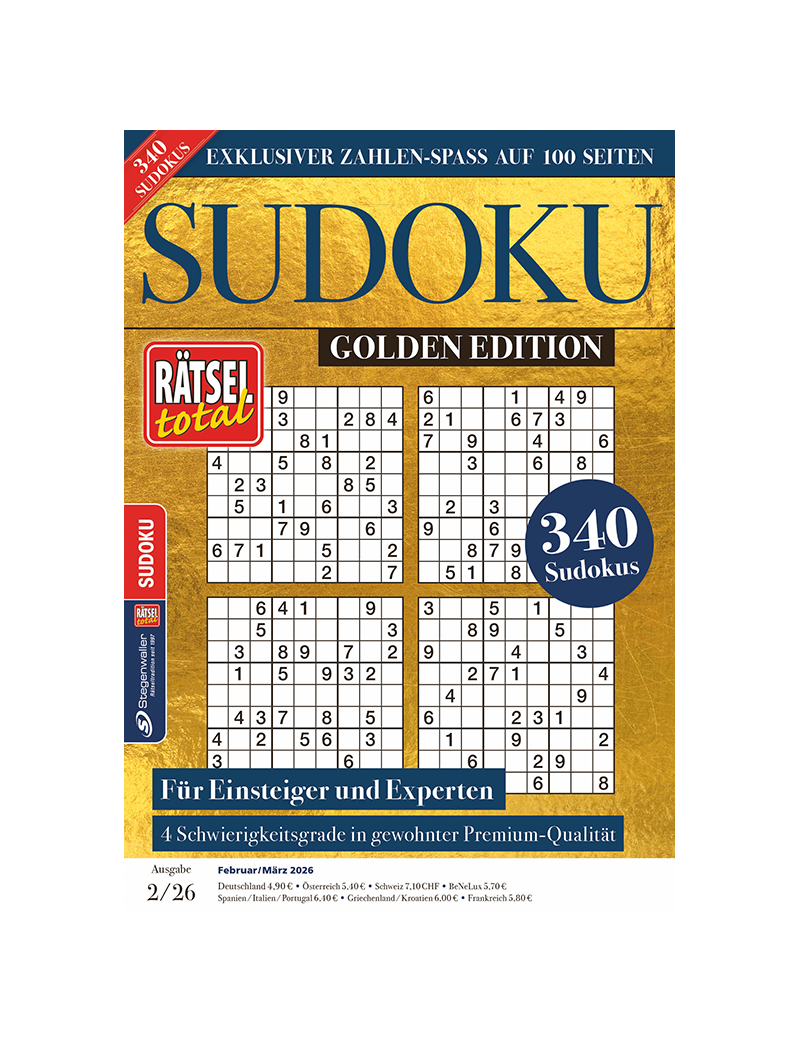 Rätsel total Sudoku Golden Edition 2/26