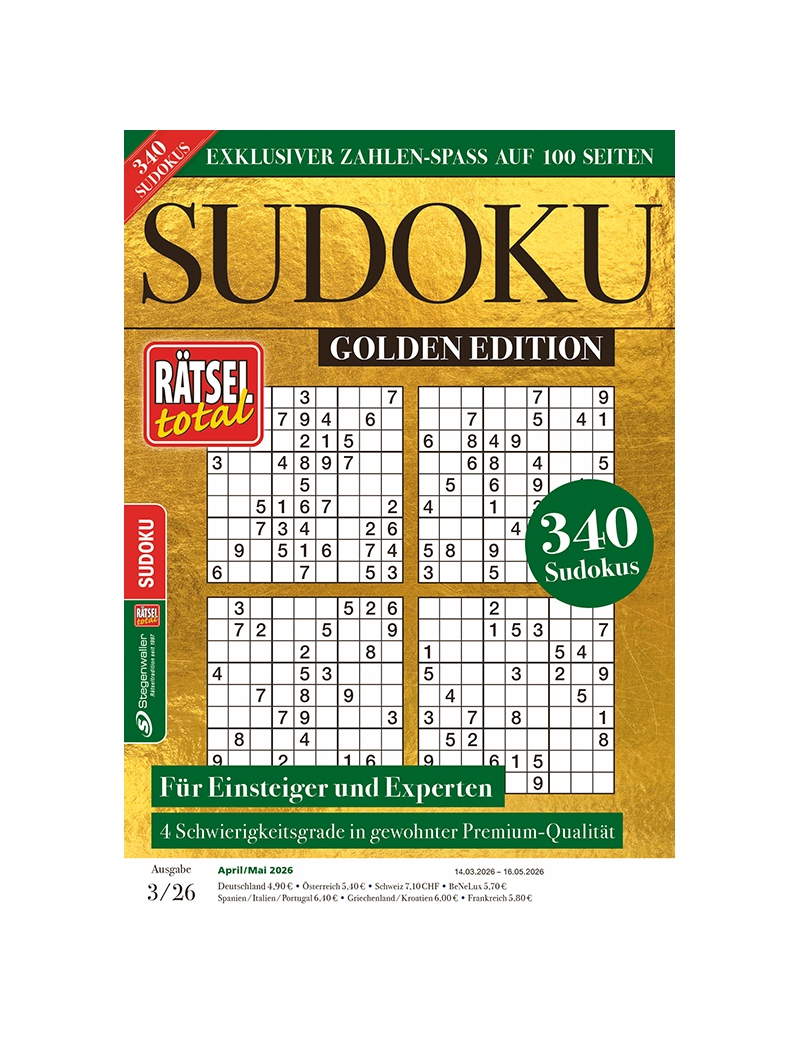 Rätsel total Sudoku Golden Edition 3/26
