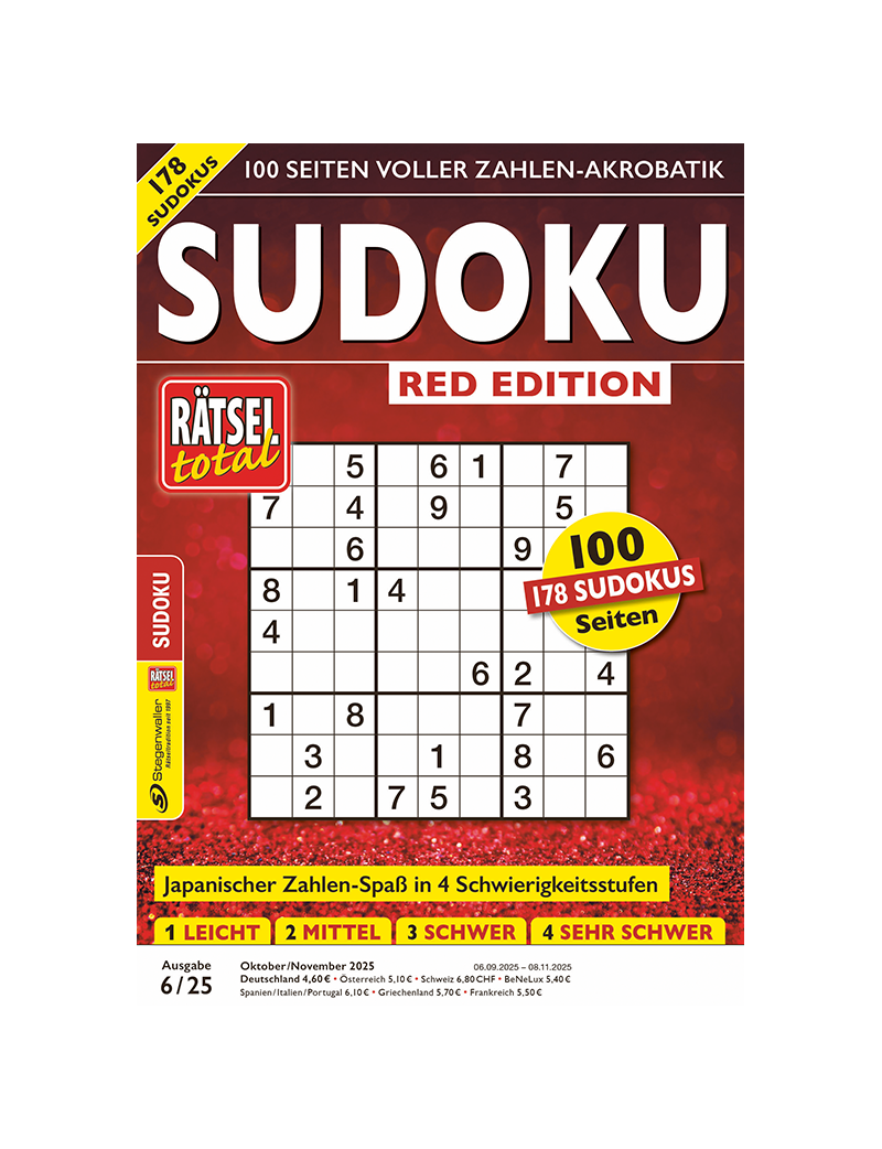 Rätsel total Sudoku Red Edition 6/25