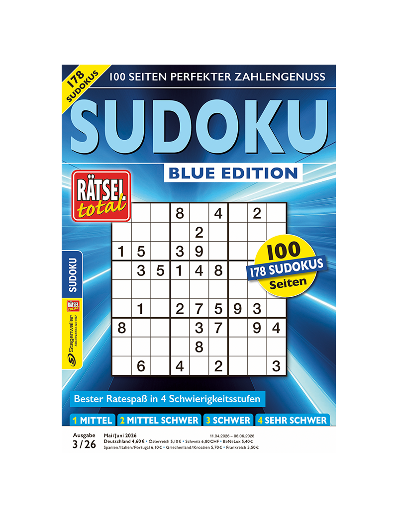 Rätsel total Sudoku Blue Edition 3/26