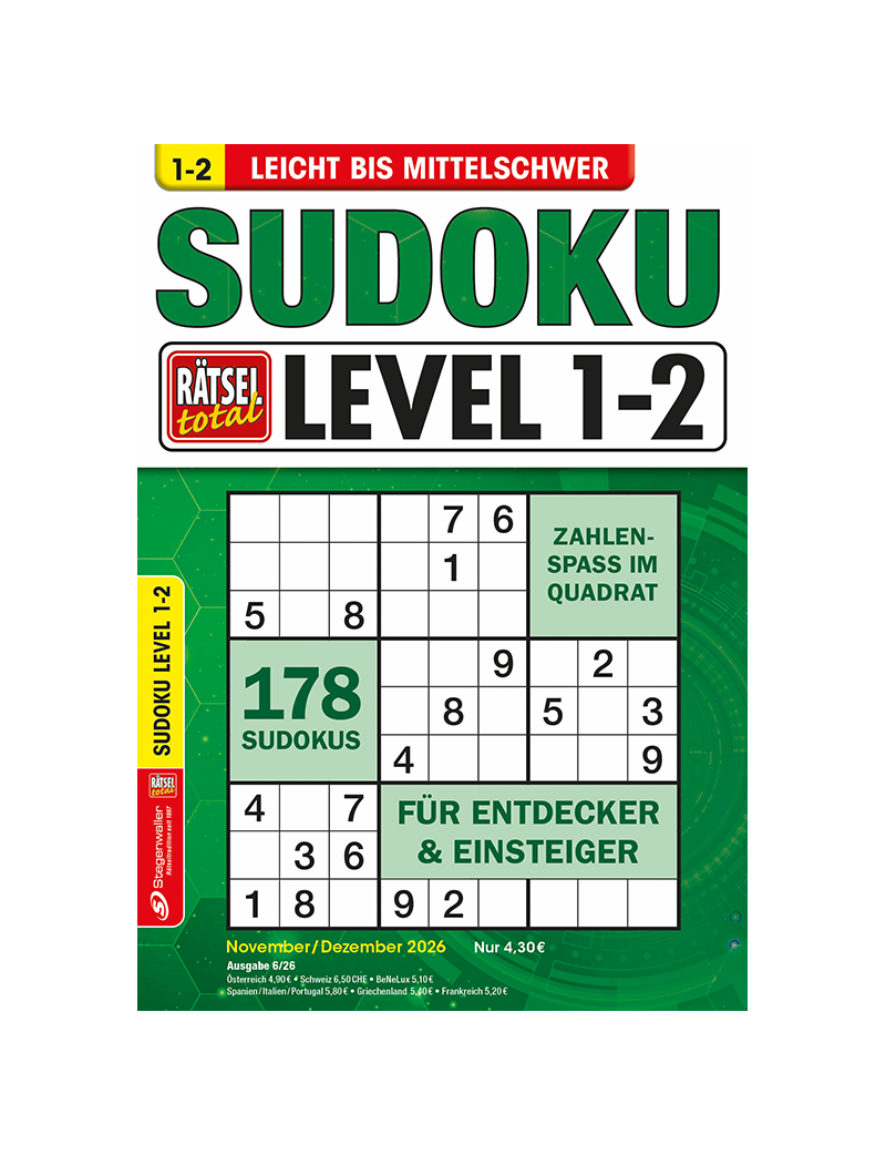 Rätsel total Sudoku Level 1-2 6/26