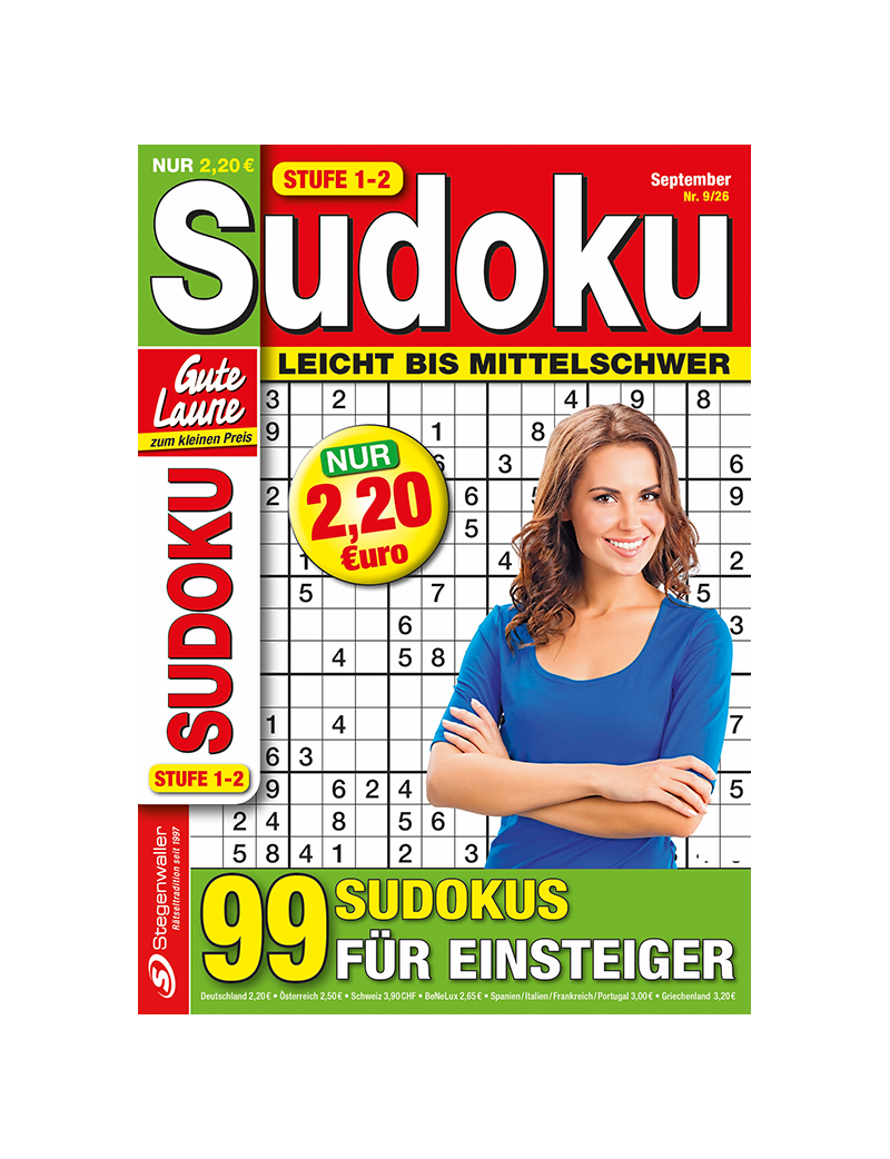 Gute Laune zum kleinen Preis Sudoku Stufe 1–2