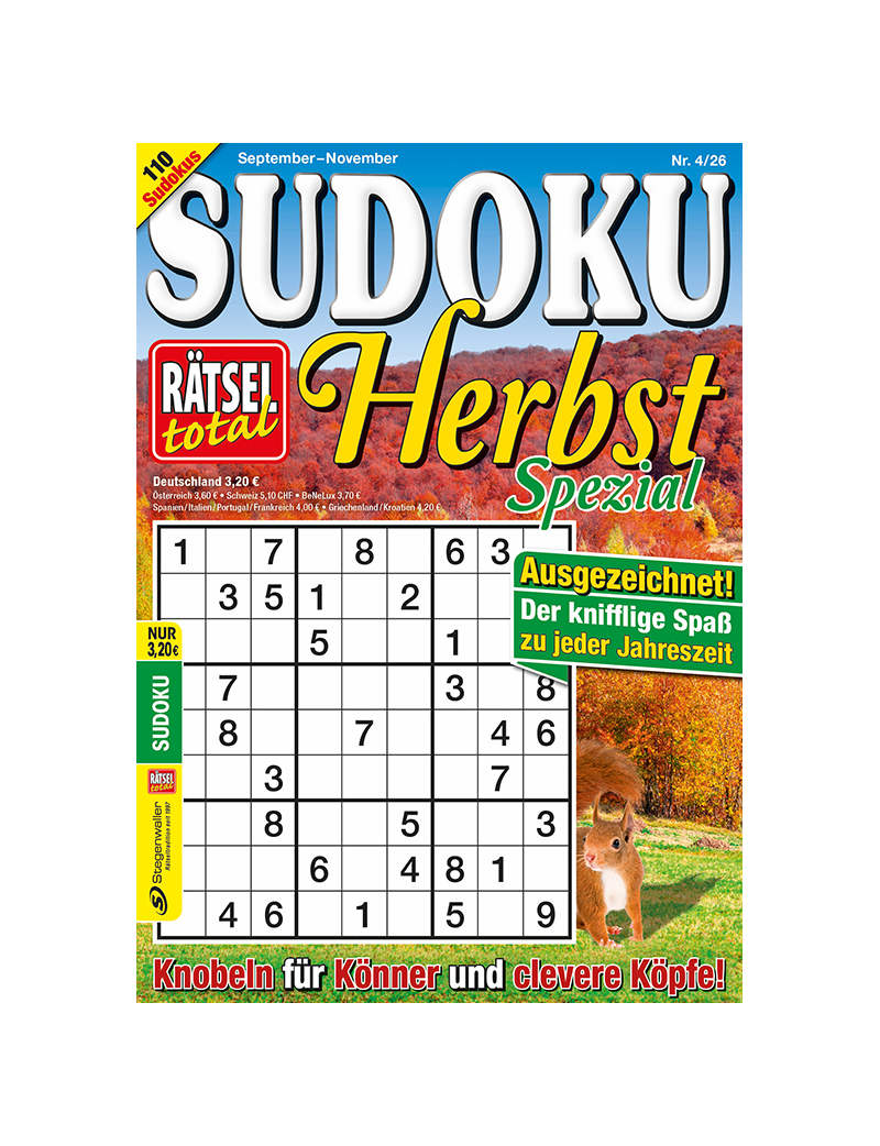 Rätsel total Sudoku spezial Herbst 4/26