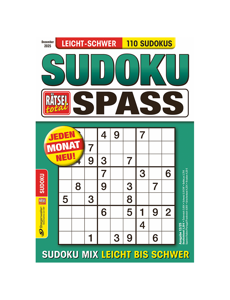 Rätsel total Sudoku Spass 12/25