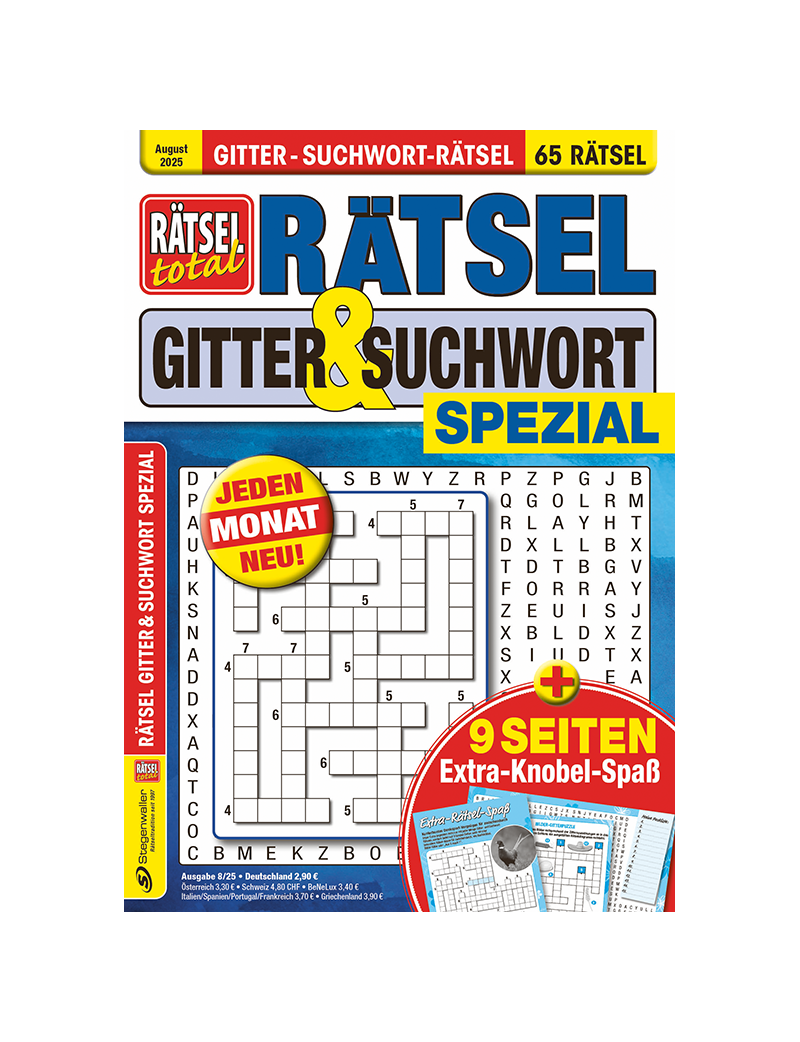 Rätsel total Gitter und Suchwort Spezial 8/25