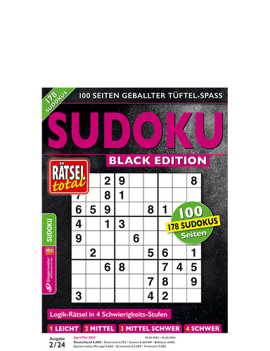 Rätsel total - SUDOKU BLACK EDITION 2/24