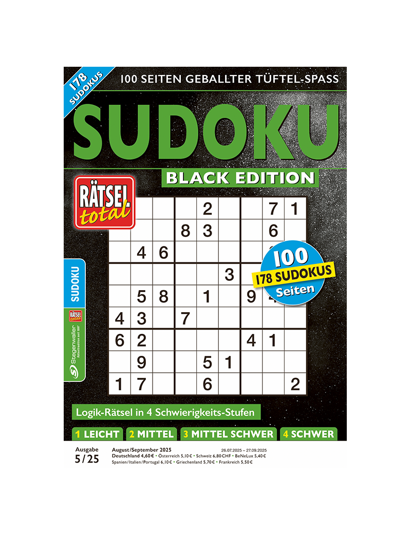 Rätsel total SUDOKU BLACK EDITION 5/25