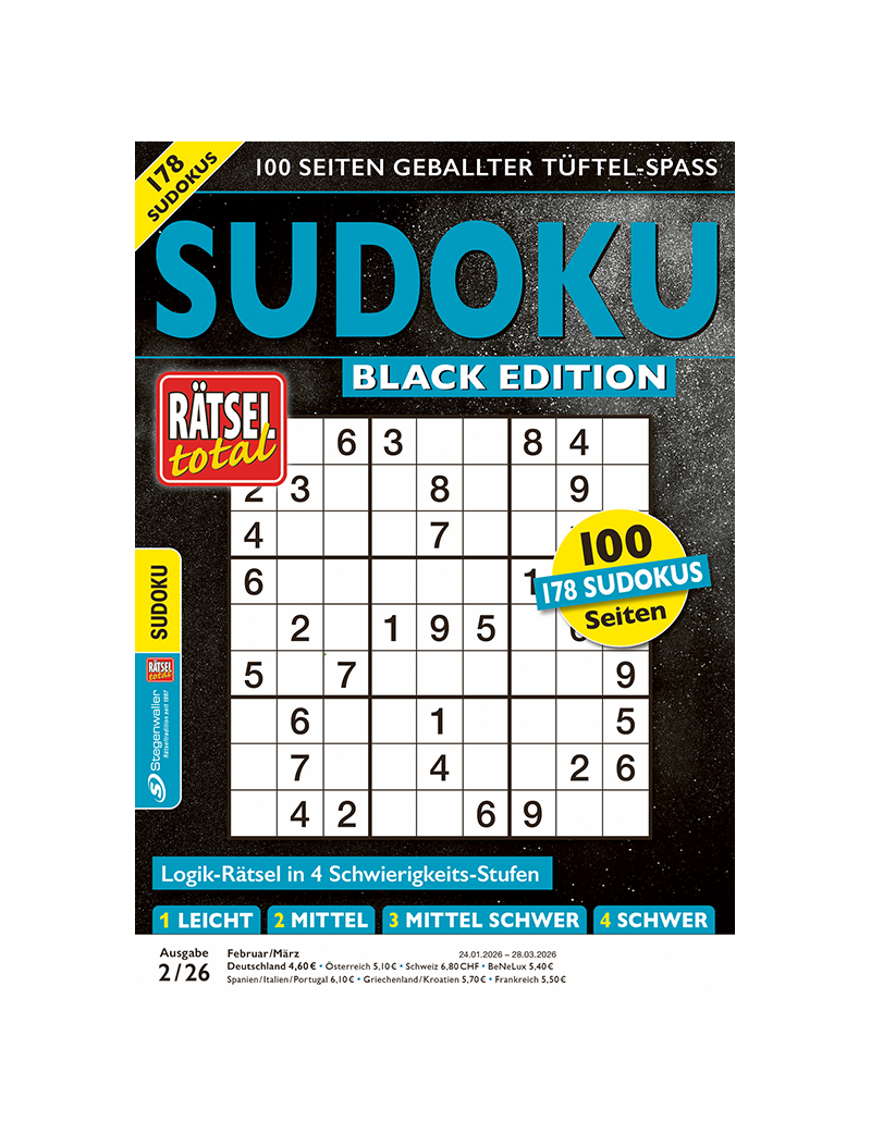 Rätsel total SUDOKU BLACK EDITION 2/26