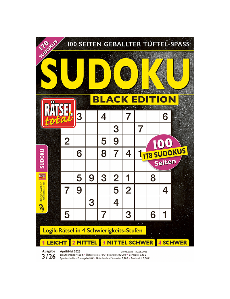 Rätsel total SUDOKU BLACK EDITION 3/26