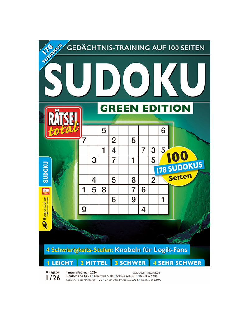 Rätsel total Sudoku Green Edition 1/26
