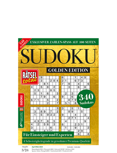 Rätsel total - Sudoku Golden Edition 3/24