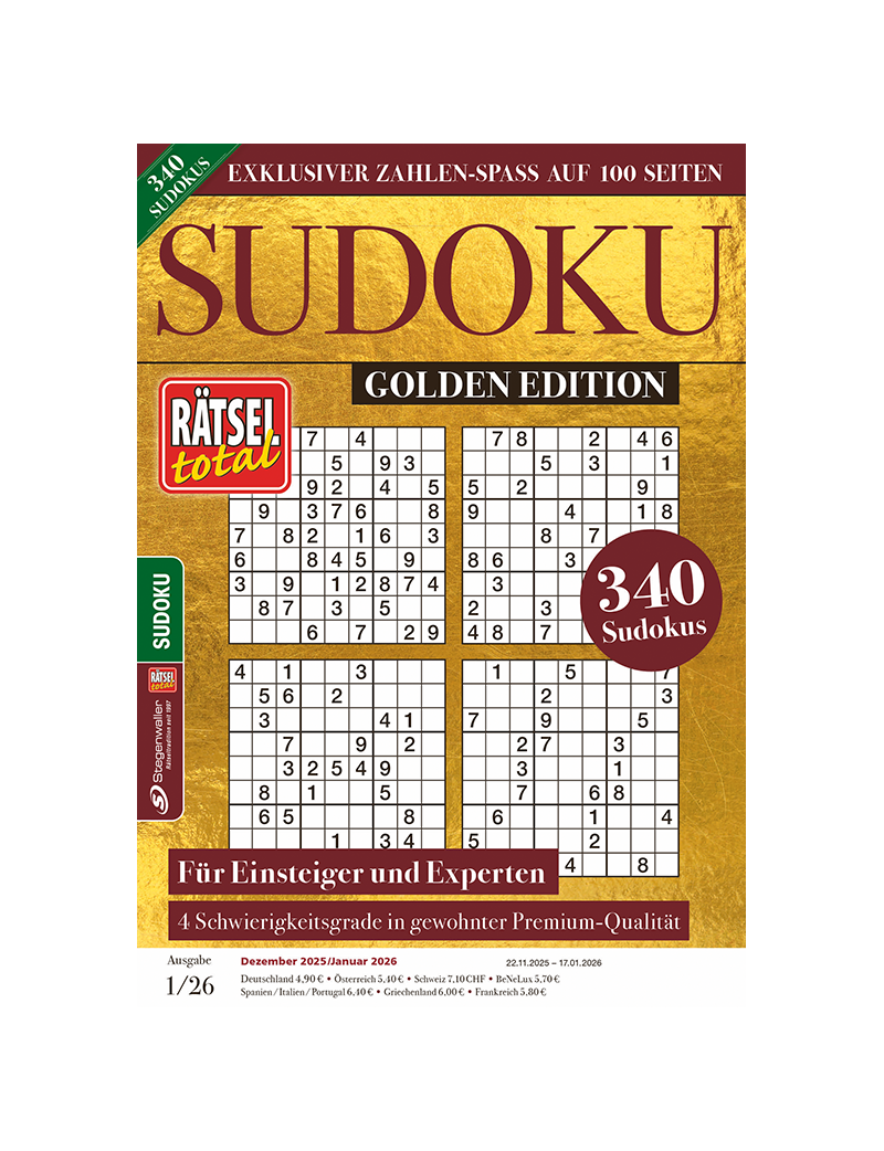 Rätsel total Sudoku Golden Edition 1/26
