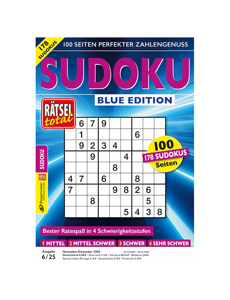 Rätsel total Sudoku Blue Edition 6/25