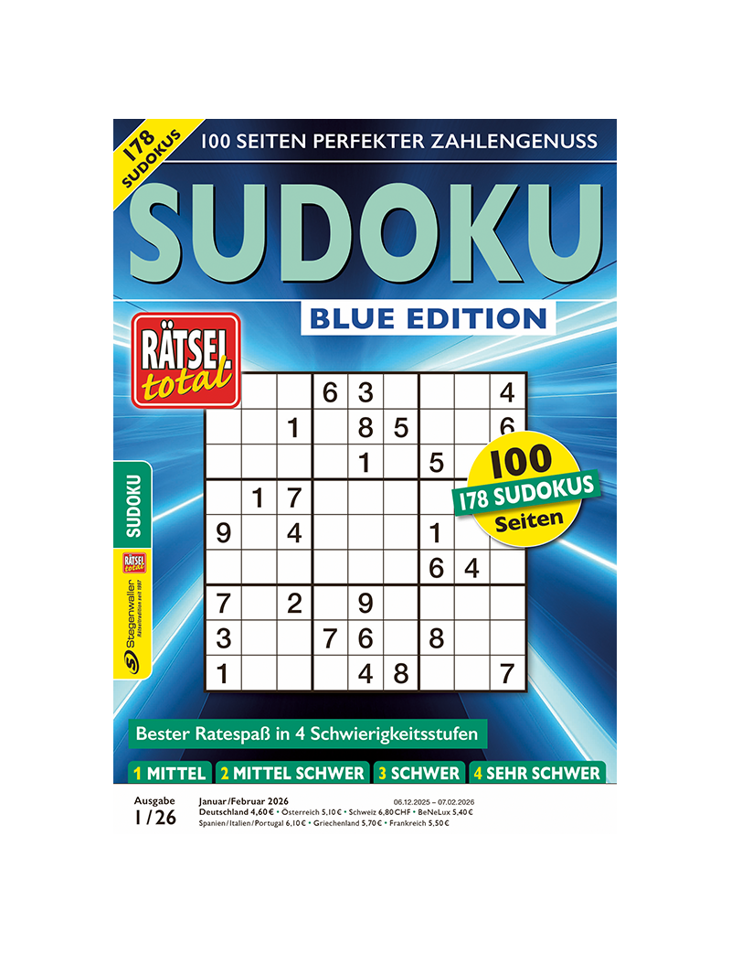 Rätsel total Sudoku Blue Edition 1/26