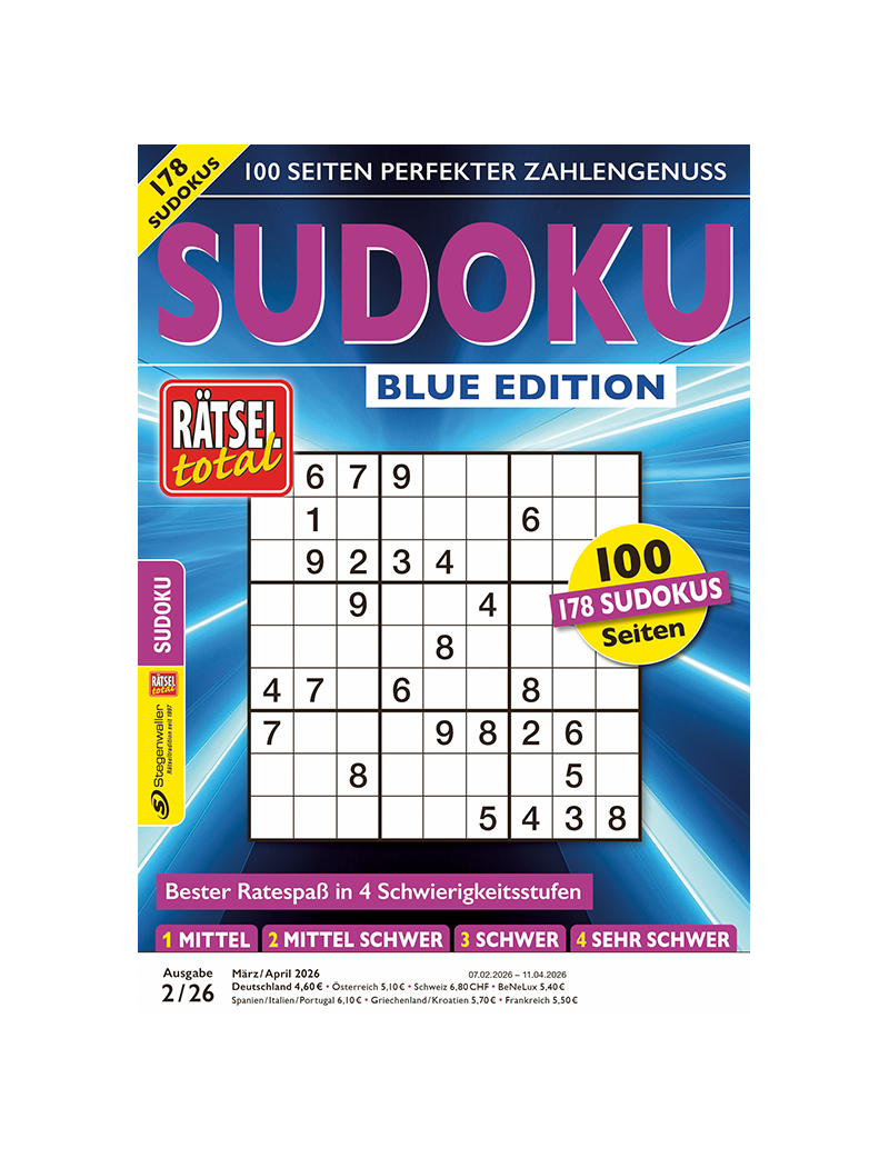Rätsel total Sudoku Blue Edition 2/26
