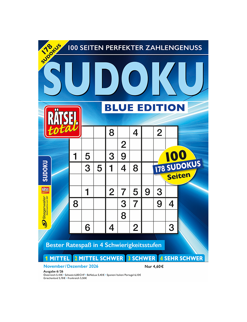 Rätsel total Sudoku Blue Edition 6/26