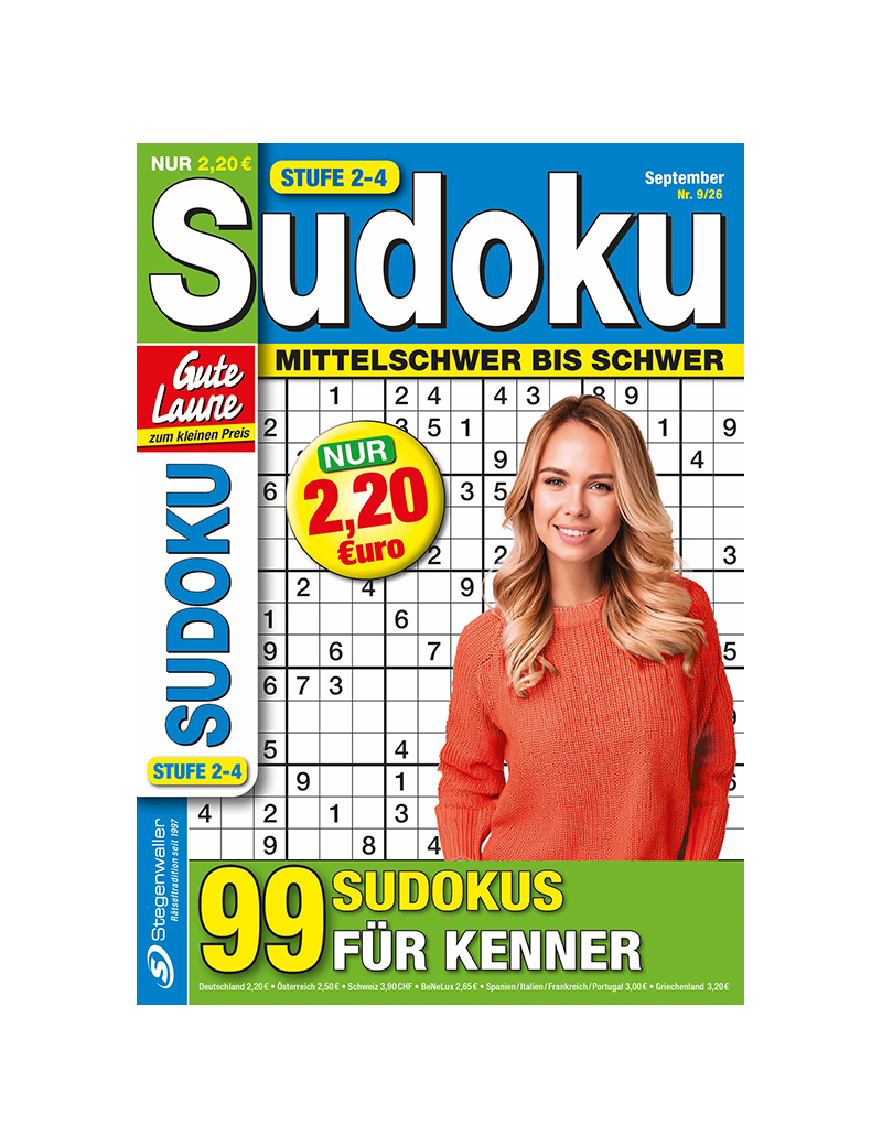 Gute Laune zum kleinen Preis Sudoku Stufe 2–4