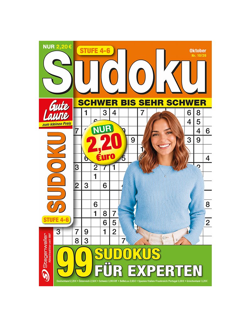 Gute Laune zum kleinen Preis Sudoku Stufe 4–6 10/26