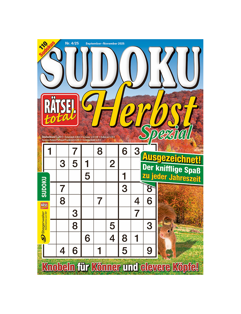 Rätsel total Sudoku spezial Herbst 4/25