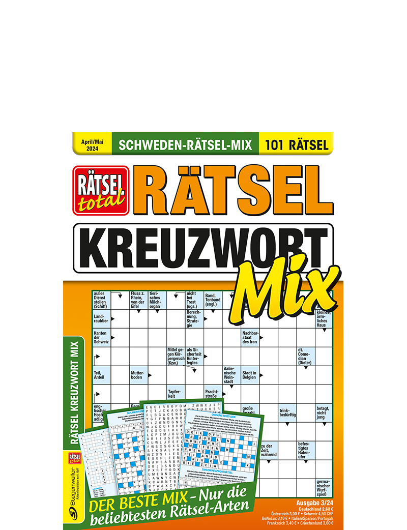 Rätsel total - Rätsel Kreuzwort Mix 3/24